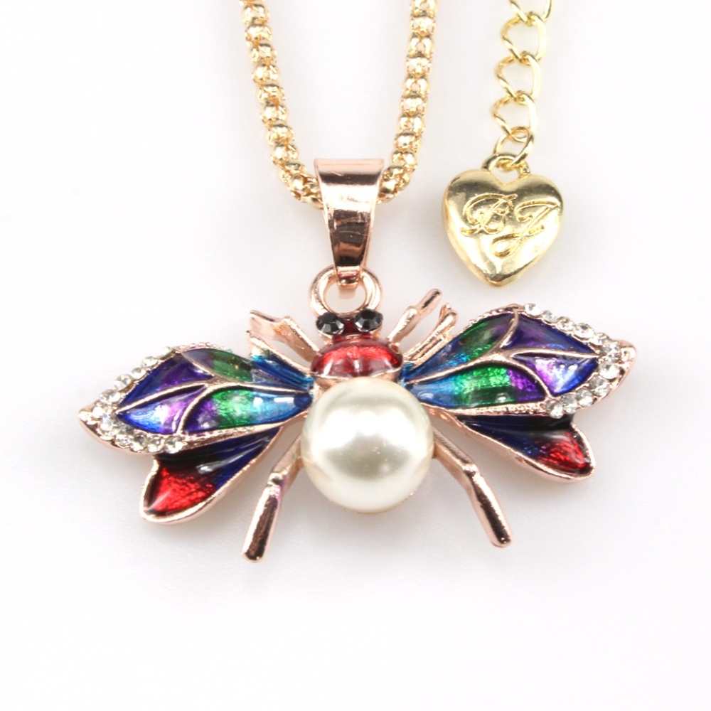 New Butterfly Bee Insect Crystal Enamel Necklace‎